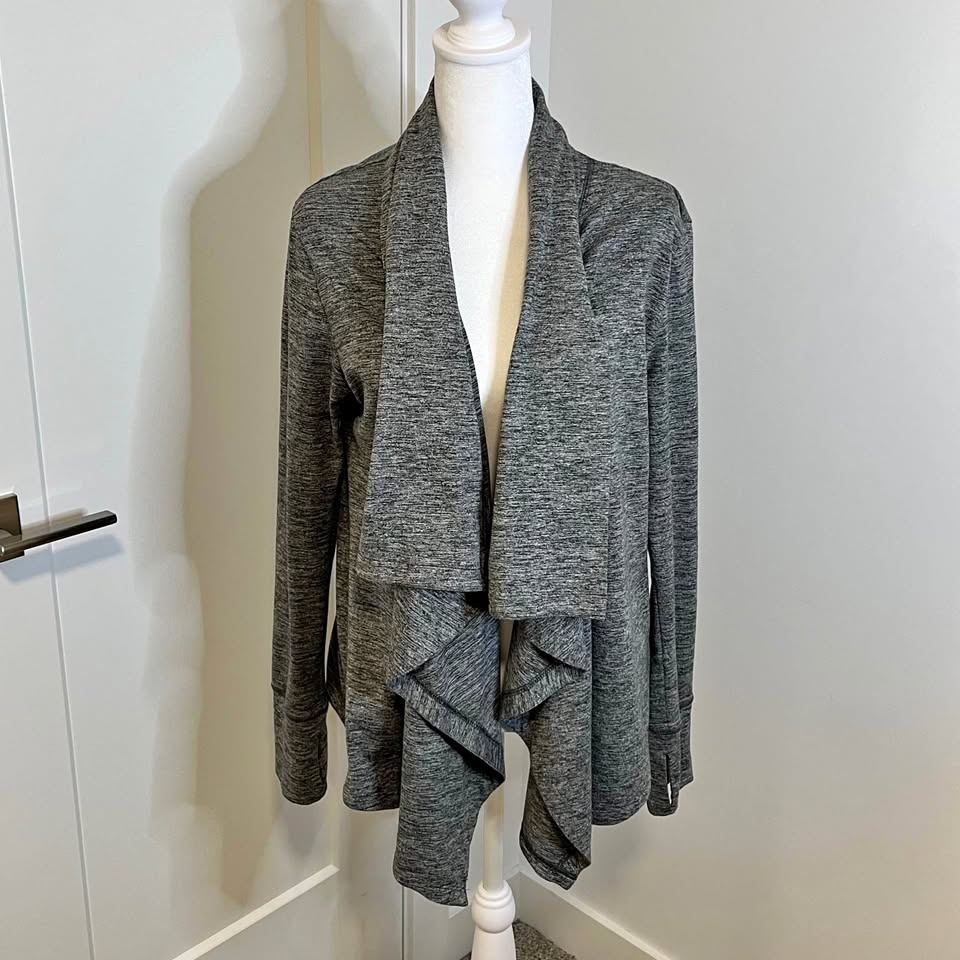 NIKE DRI-FIT Open-Front Grey Sweater - Size S