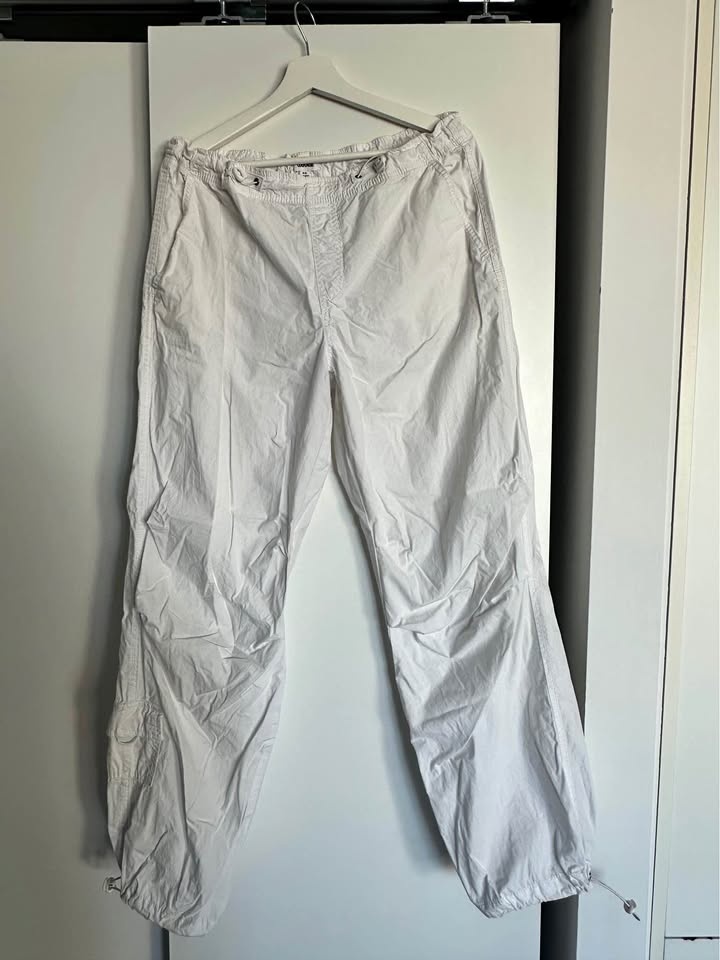 Garage White Parachute Pants