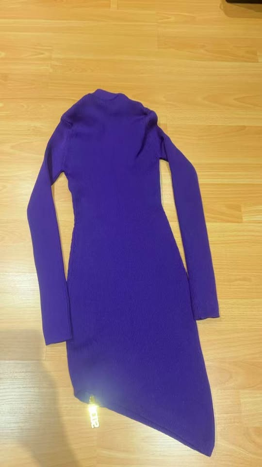 Gcds Ribbed Knit Asymmetric Hem Dress - Women's Size S - photo 4
