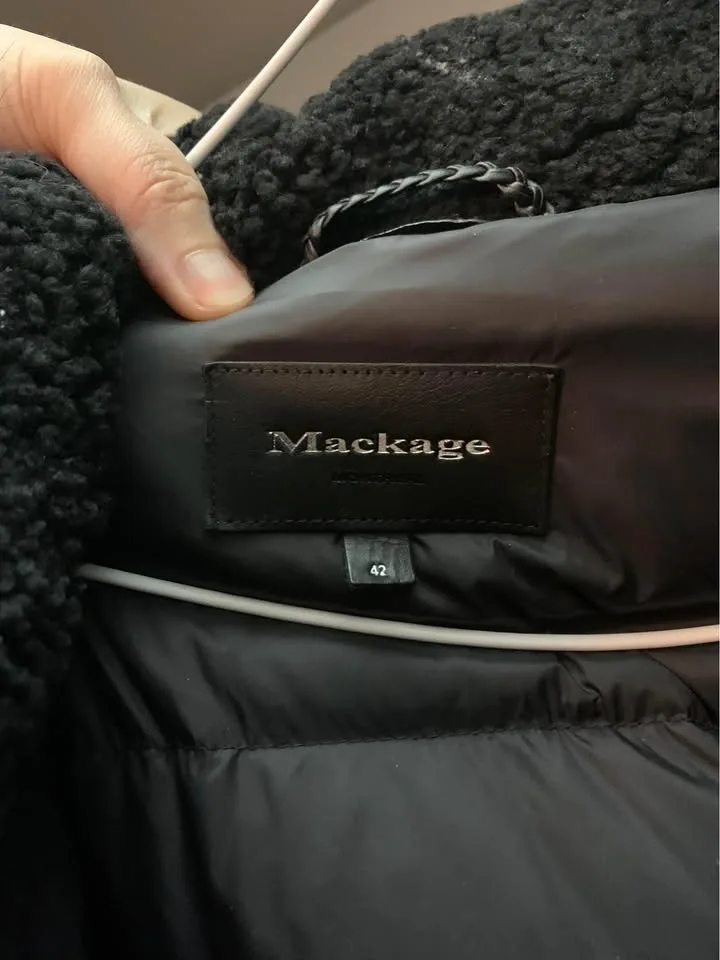 Mackage navy blue bomber down jacket image indicator(4)