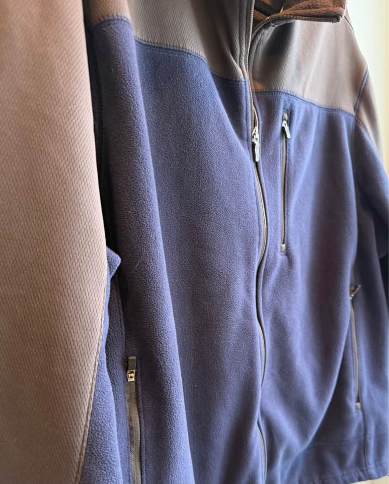 Men's XL Zip Up Fleece Navy Blue & Grey Tek Gear - photo 3