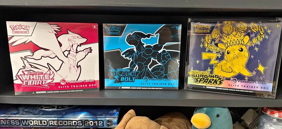 Pokemon Center ETBs: Black Bolt, White Flare, Surging Sparks