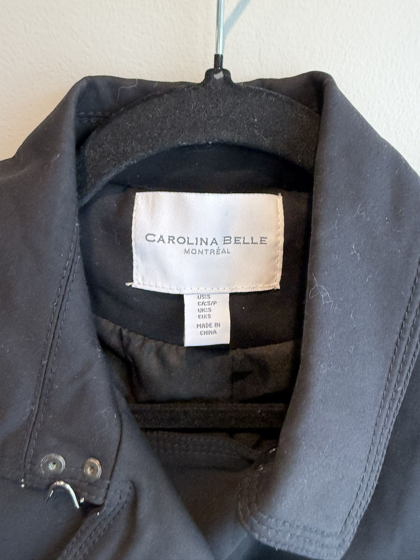 Women's Black Trench Coat, Carolina Belle Double-Breasted, Size - photo 3