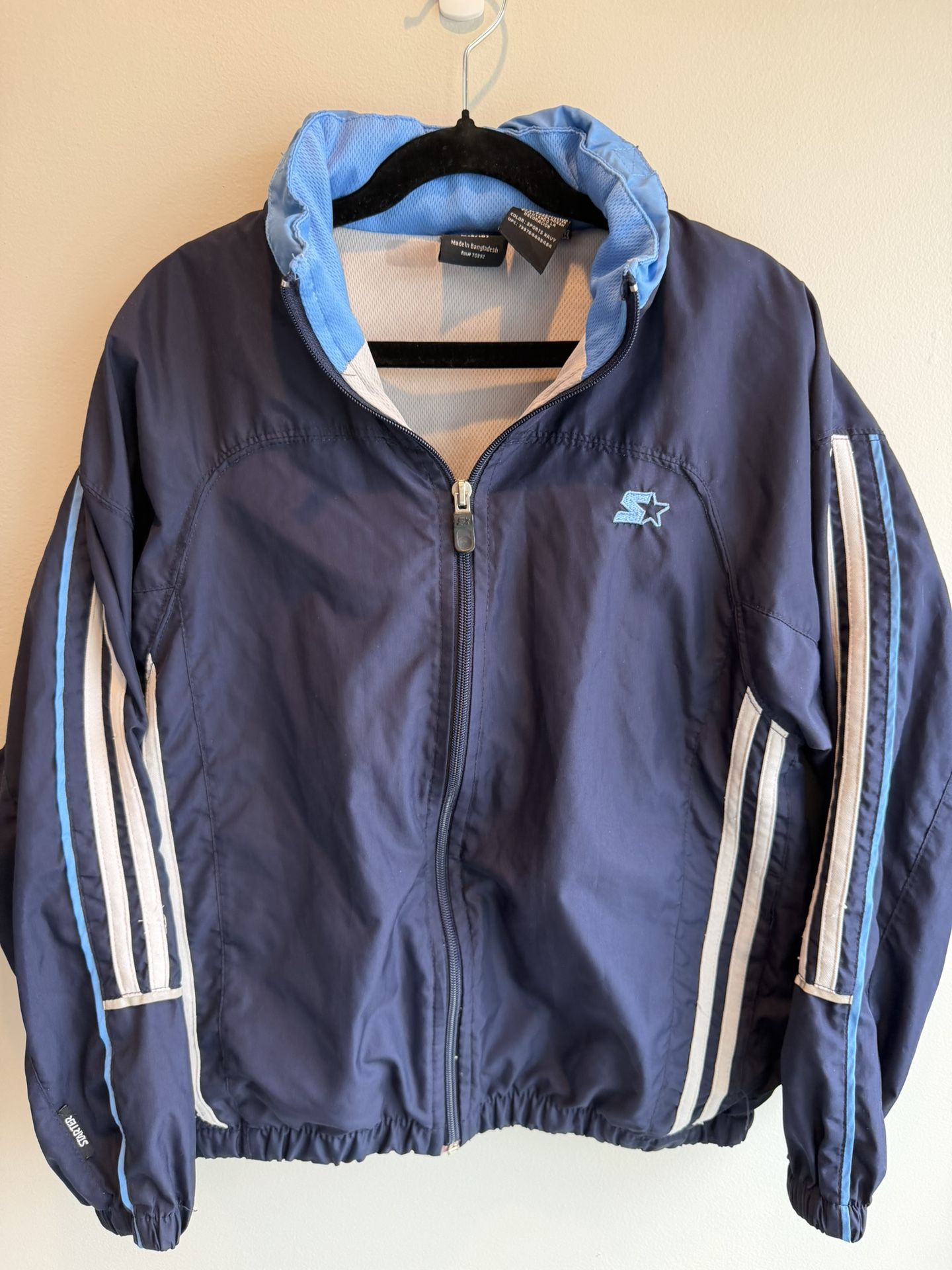 Starter Jacket Boys 8/10 Lightweight Hidden Hood Windbreaker $15