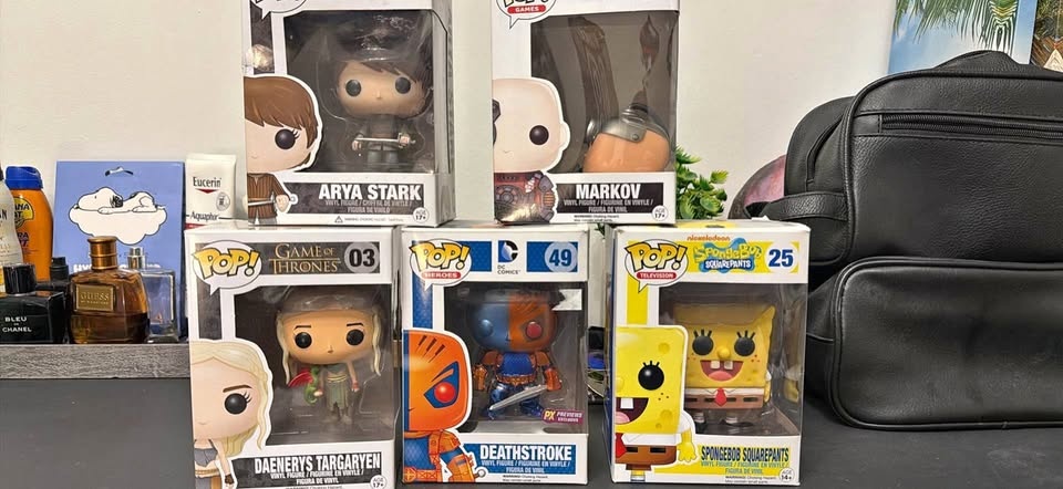Funko Pops: SpongeBob, Arya Stark, Daenerys, Deathstroke, Markov