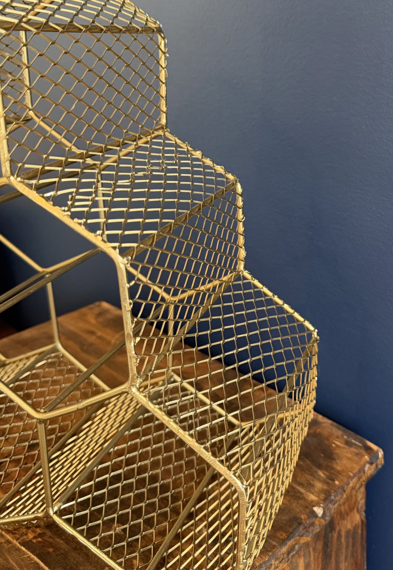 Gold Metal Wine Rack - Holds 6 Bottles - photo 2