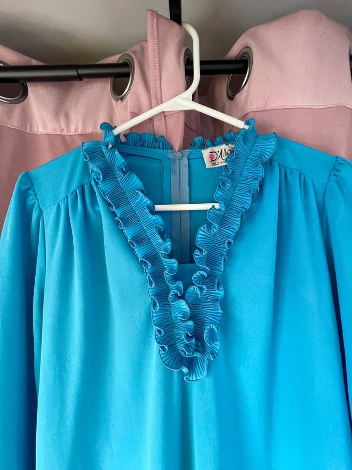 Wear this to the disco - Sky-Blue Dress with Ruffles - photo 2