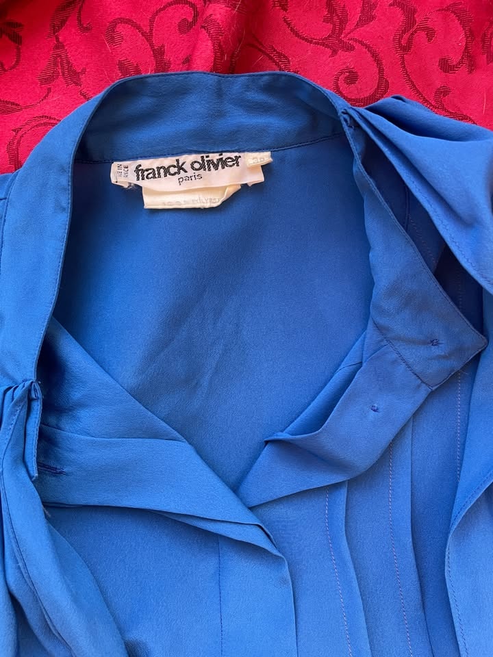 Blue Tie-Neck Longsleeve Shirt - photo 5