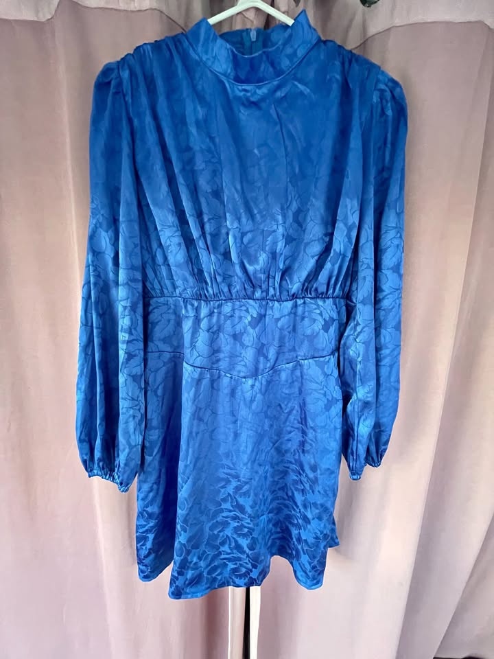 Nasty Gal Jacquard Blue Mini Dress - photo 2