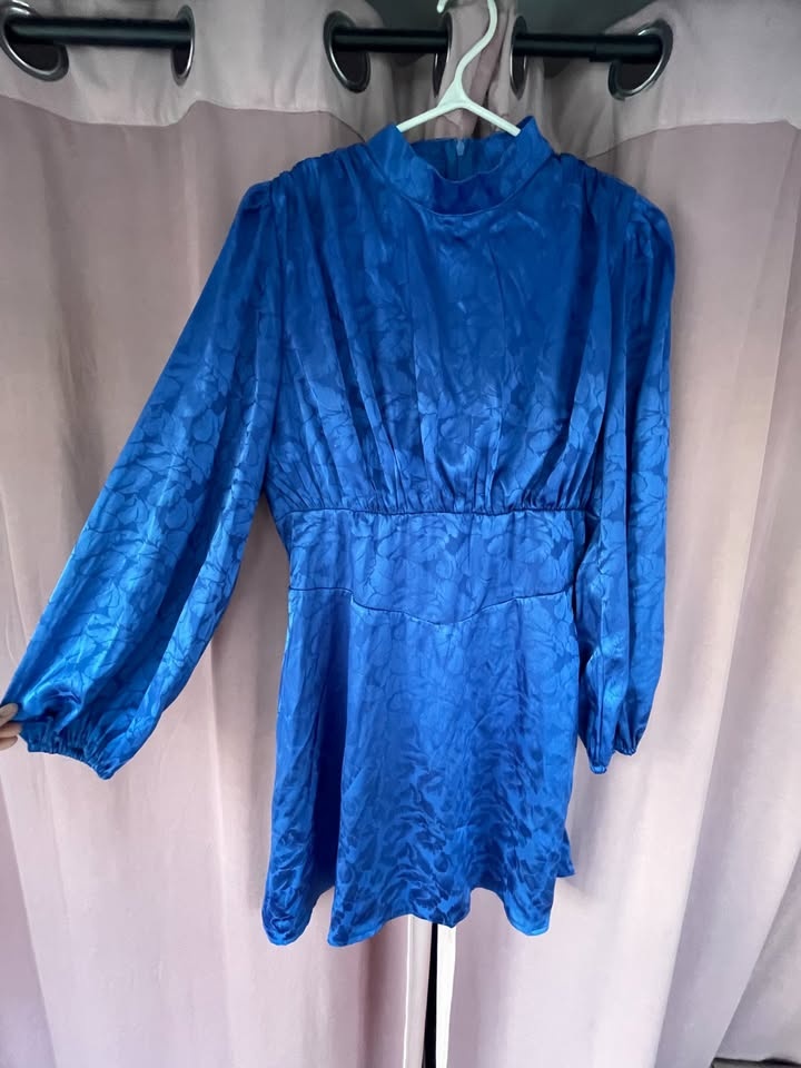 Nasty Gal Jacquard Blue Mini Dress - photo 3