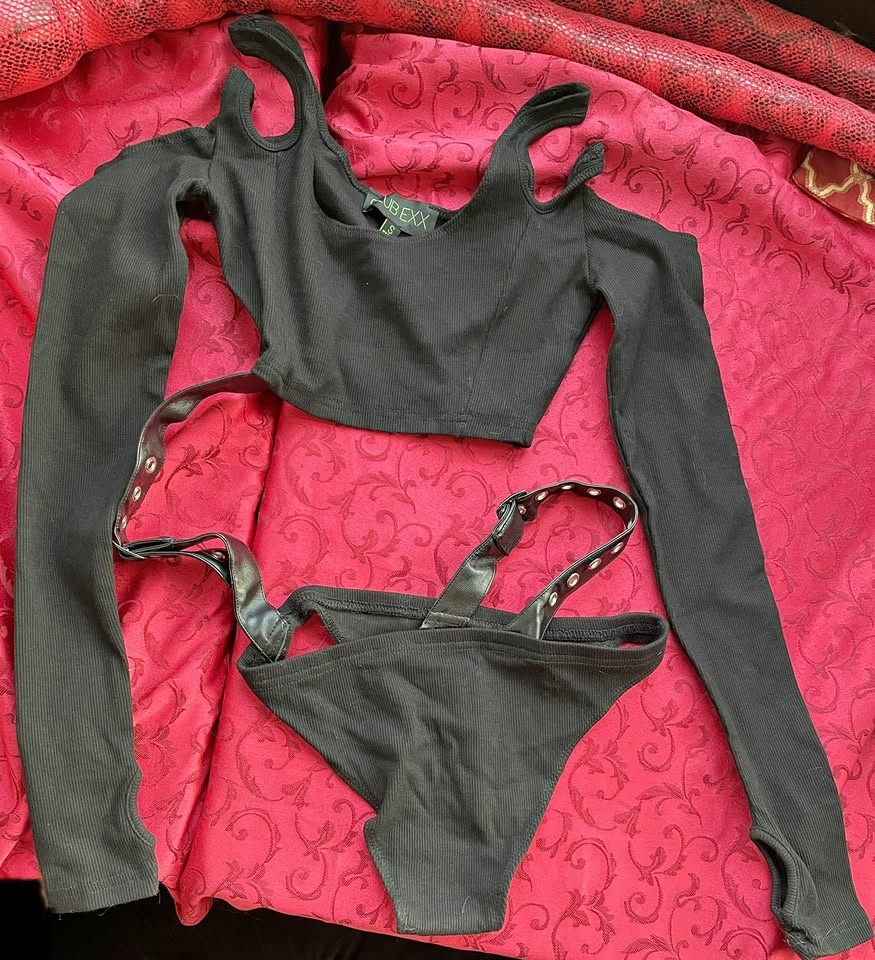 *New* Club Exx Black Bodysuit / Rave wear / Moto - photo 2