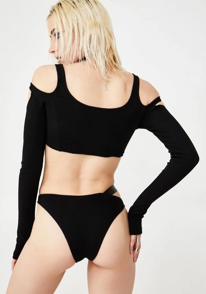 *New* Club Exx Black Bodysuit / Rave wear / Moto - photo 5
