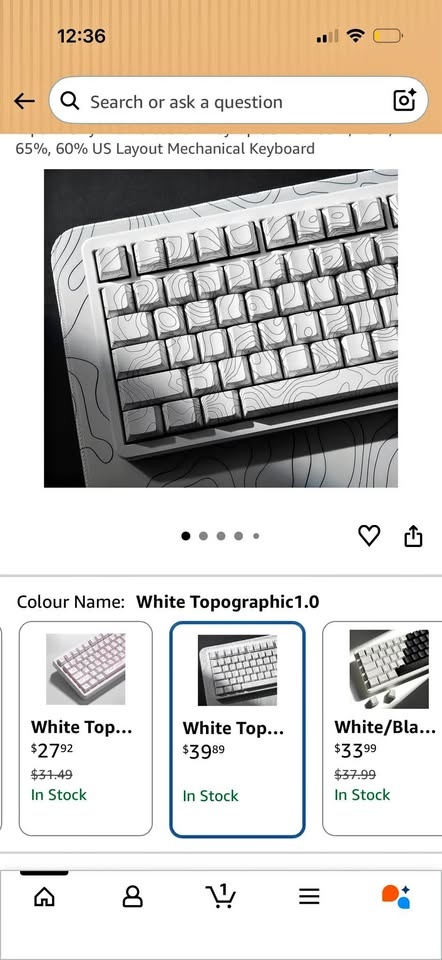 Dagaladoo White Topographic Keycaps