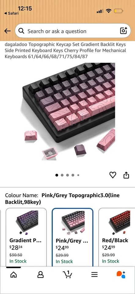 dagaladoo Topographic Keycap Set Gradient Backlit Keys