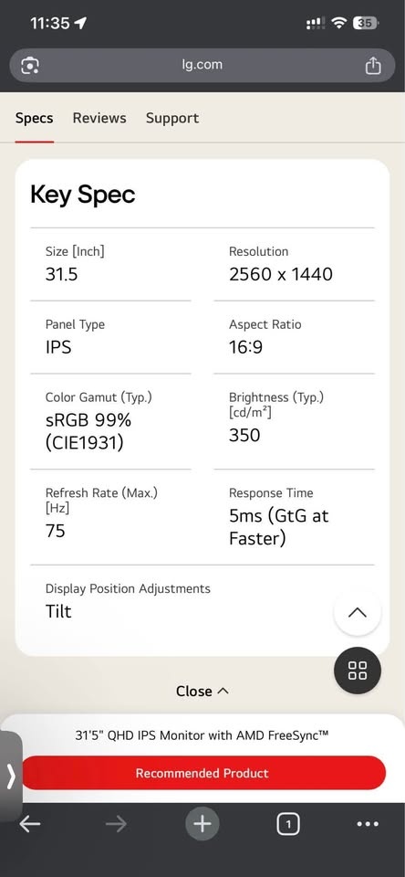31.5” LG Monitor 75Hz IPS 3K Resolution - photo 2