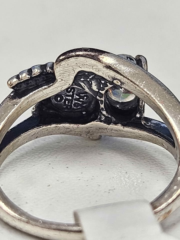 Sterling Silver Cocktail Ring w/ Cubic Zirconia - Size 6.5 - photo 5
