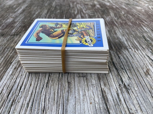 Stack of G.I. Joe cards.