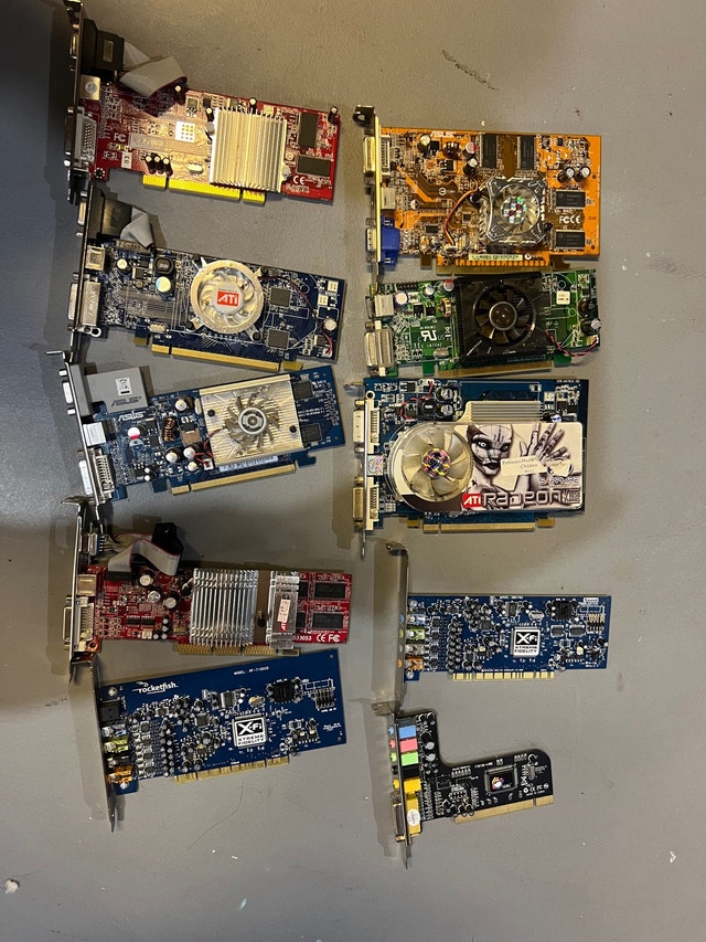 Older video cards, sound cards etc $15 ea