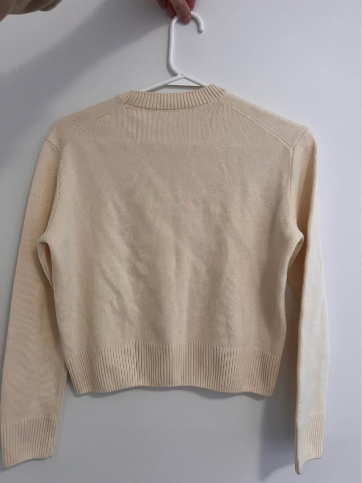 AMI Paris Cream Heart Logo Sweater Womens XS NEED GONE ASAP - photo 3
