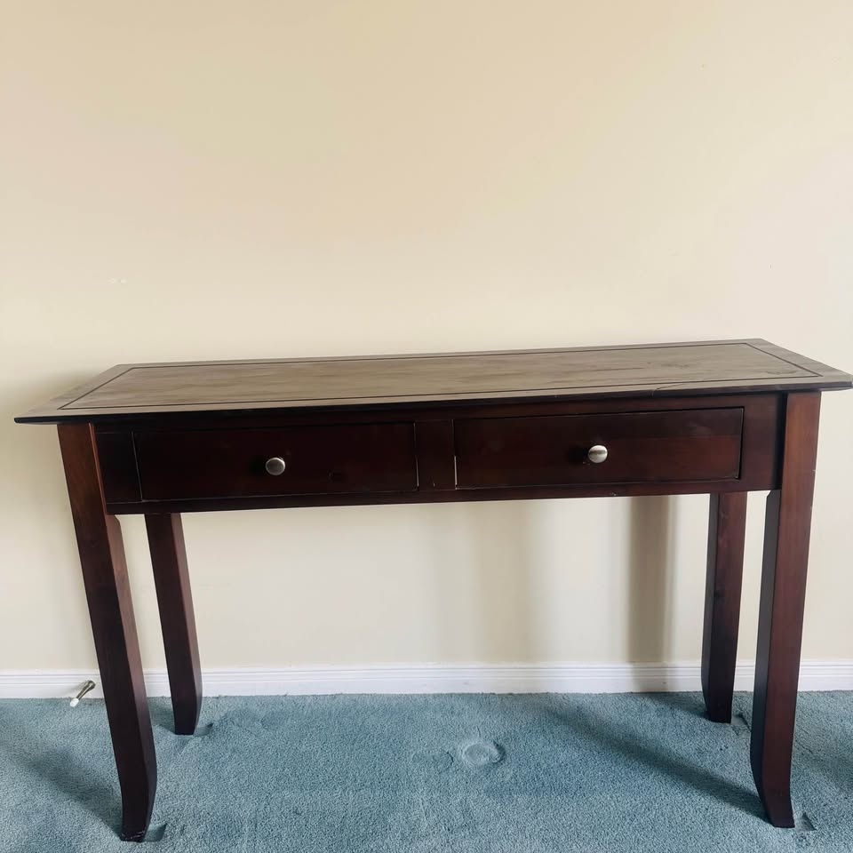 Wooden Accent Sofa Table W/ Drawers - Walnut Brown - photo 3
