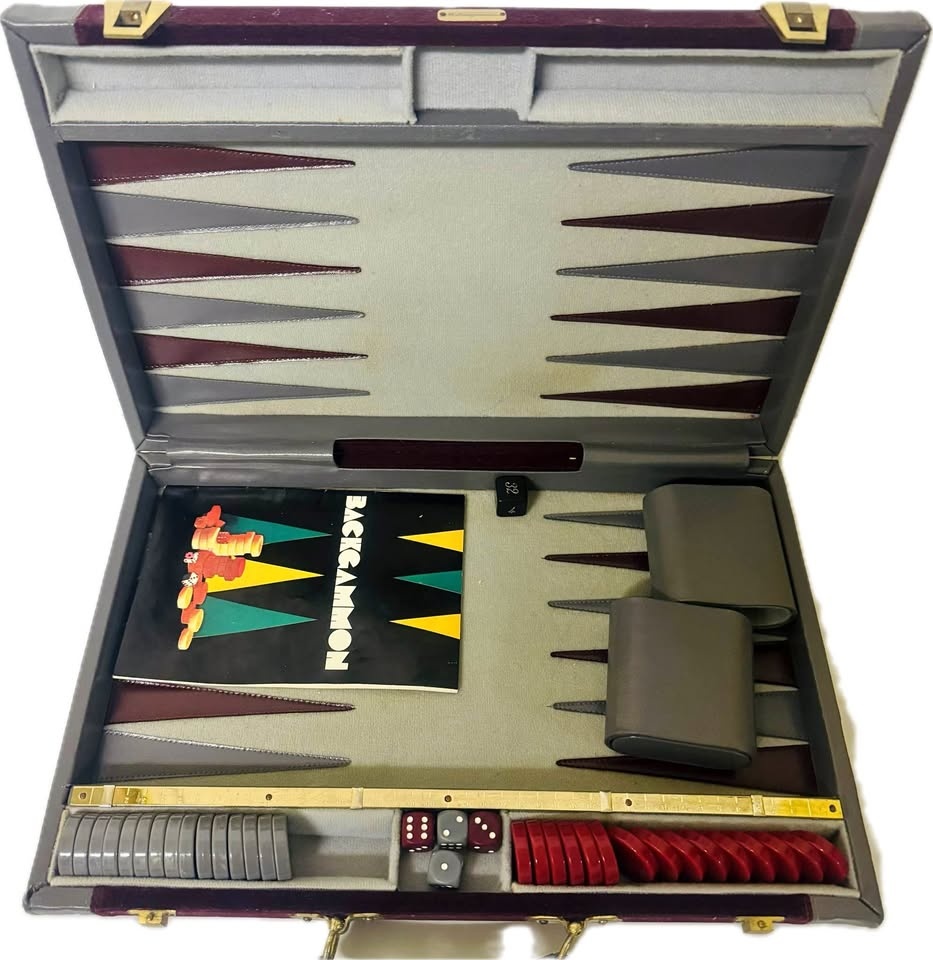 Vintage Classic Portable Backgammon Game Complete Set With Origi