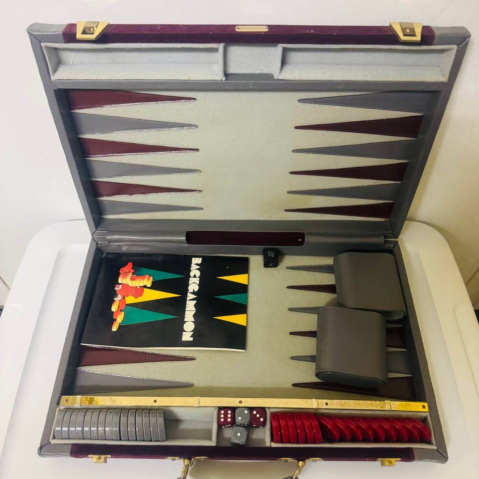 Vintage Classic Portable Backgammon Game Complete Set With Origi - photo 2