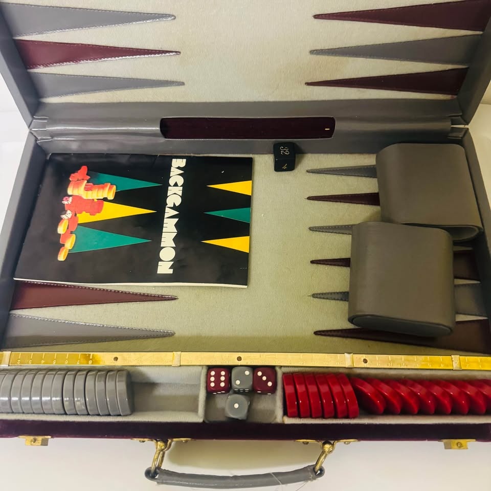Vintage Classic Portable Backgammon Game Complete Set With Origi - photo 3
