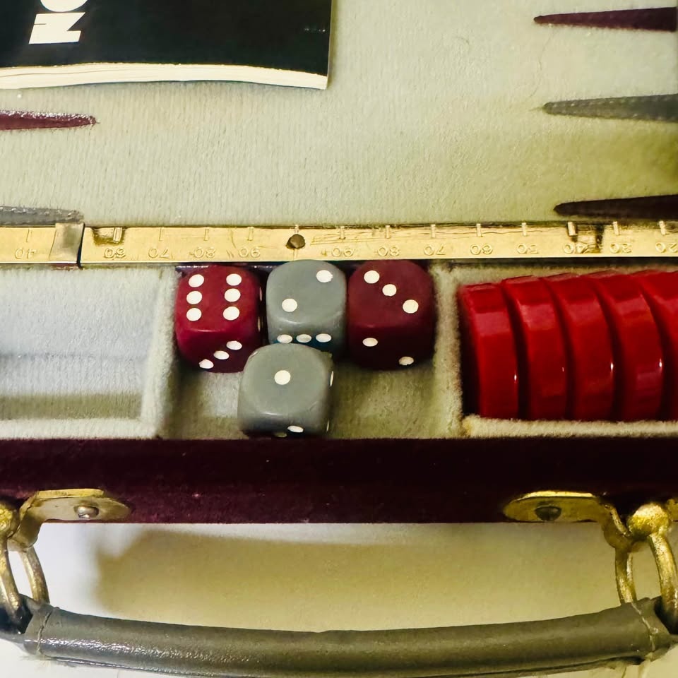 Vintage Classic Portable Backgammon Game Complete Set With Origi - photo 4