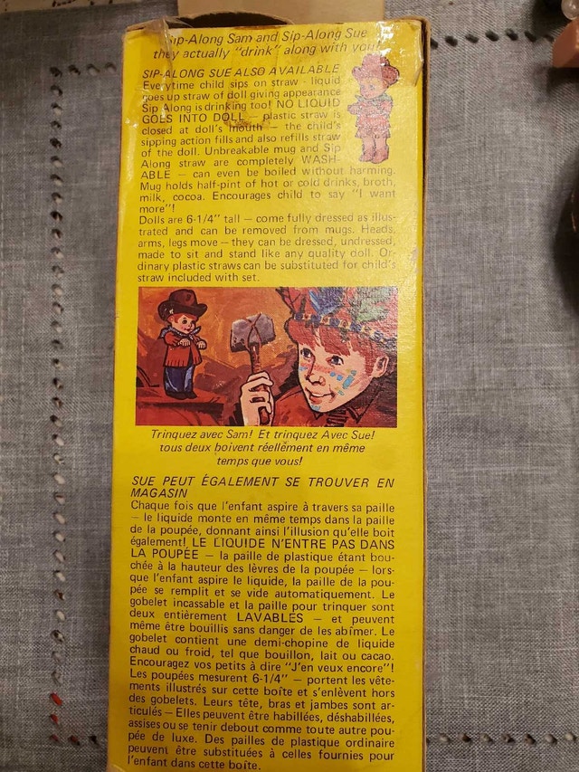Vintage Kenner Sip-Along Sam Doll with box and cup - photo 5