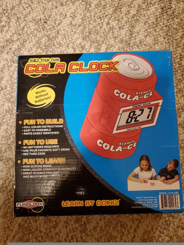 New in box, build your own Cola-powered Clock science kit - photo 2
