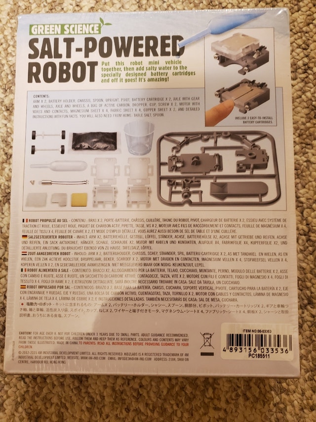 New in Box Salt-Powered Robot Science Building Kit - photo 2