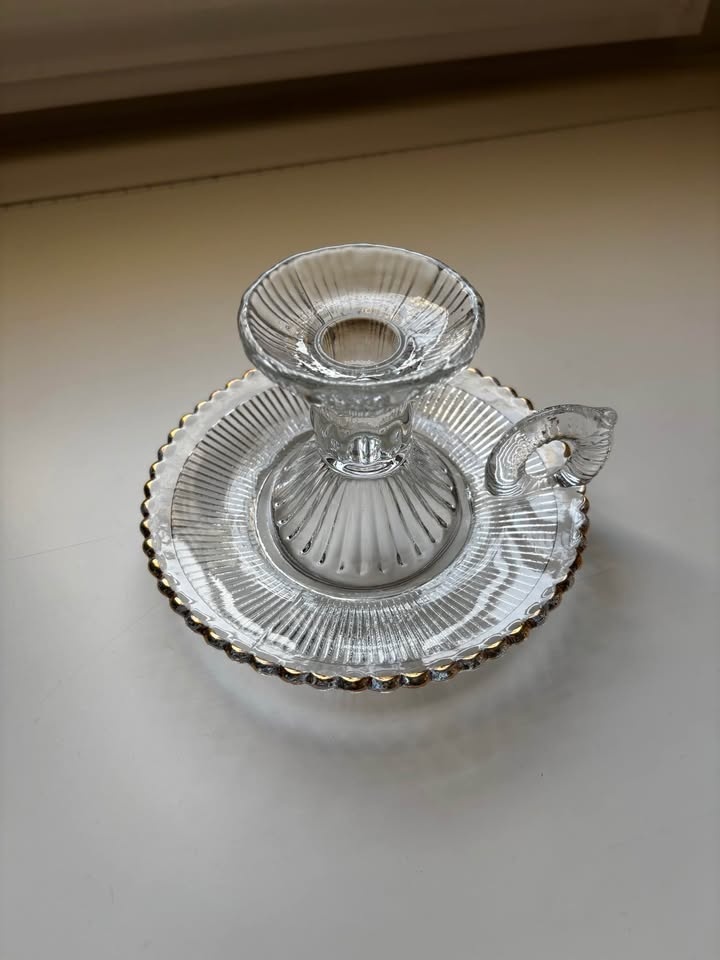 Vintage Indiana Glass Chamber Candlestick Holder - photo 2