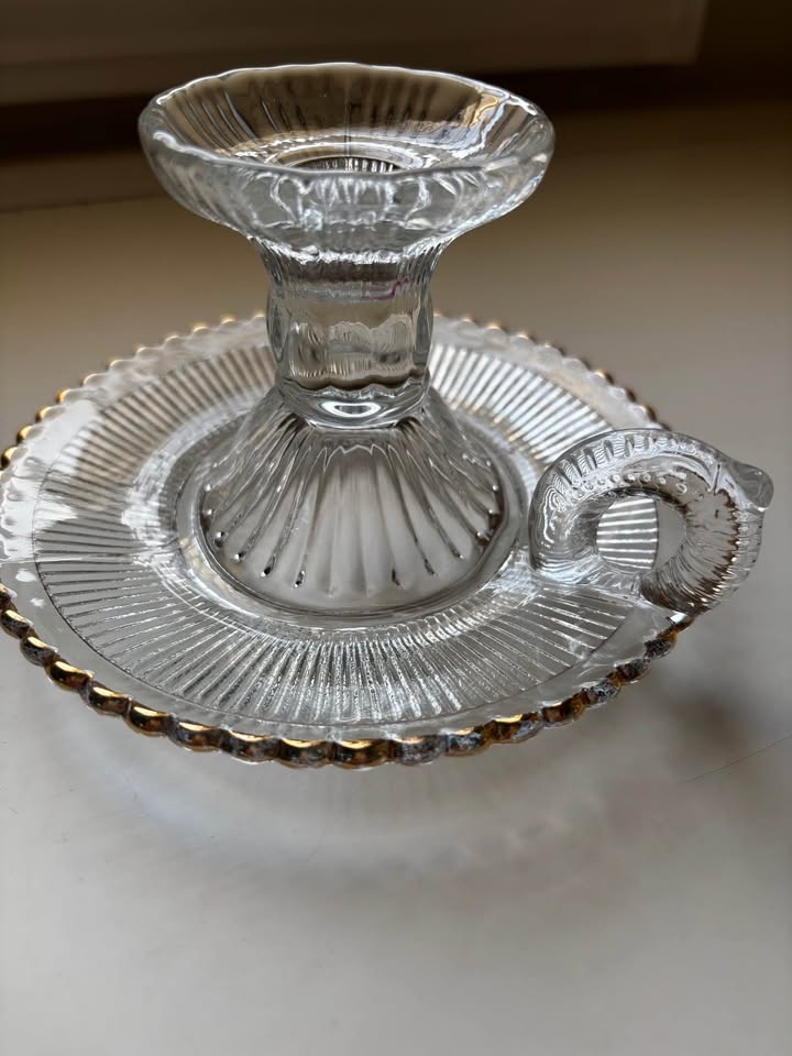 Vintage Indiana Glass Chamber Candlestick Holder - photo 5