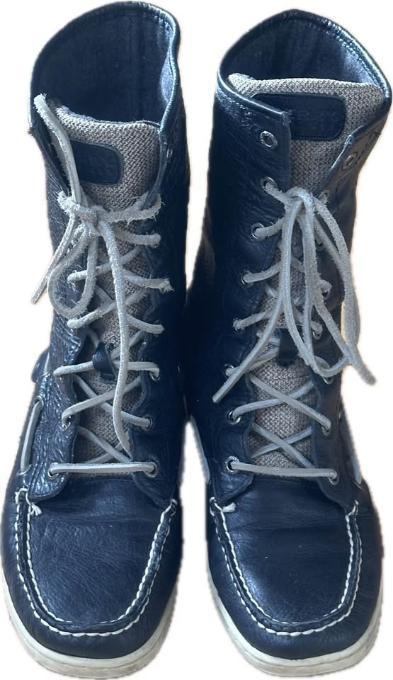 Black Leather Sperry Top Sider Lace Up Boots - photo 2