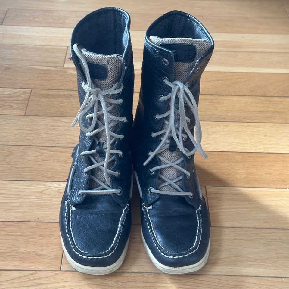 Black Leather Sperry Top Sider Lace Up Boots - photo 3