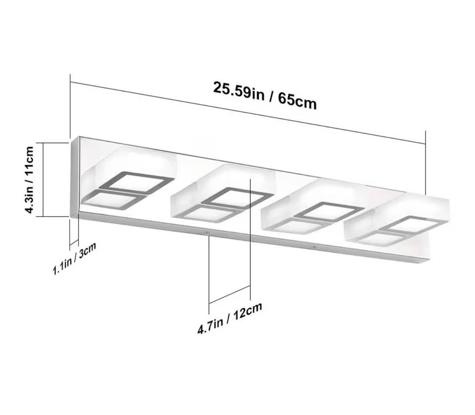 Ralbay LED Bathroom Vanity Light 4-Light 6000K - photo 2