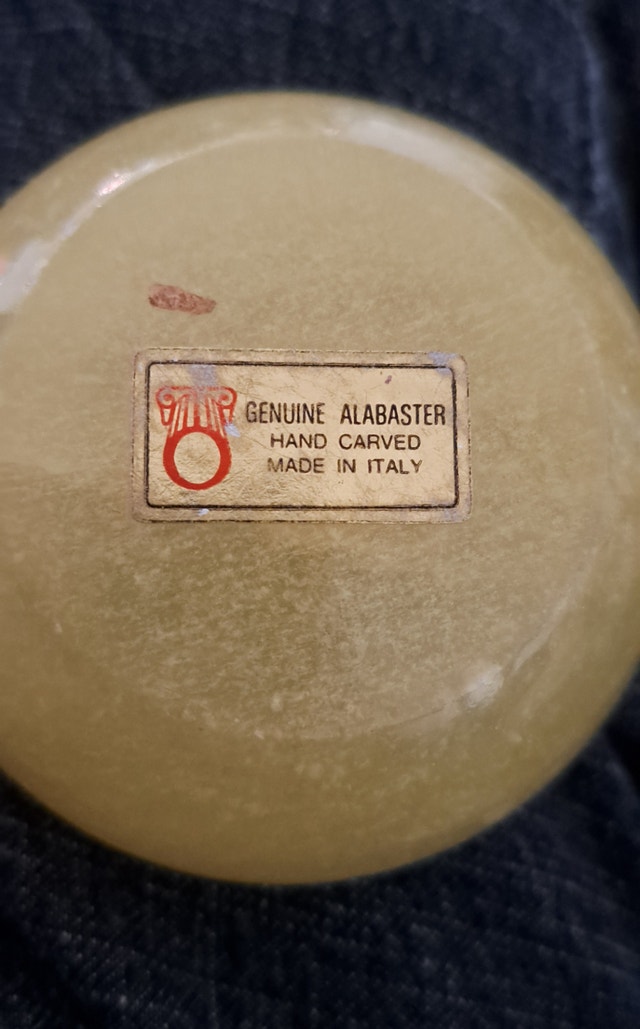 Vintage Alabaster Jewelry Box 2.5" - photo 2