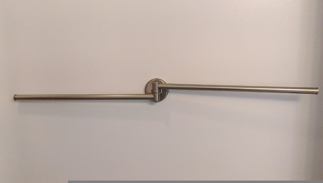 Brushed Nickel Swing Out Towel Bar - Made in Italy - photo 3