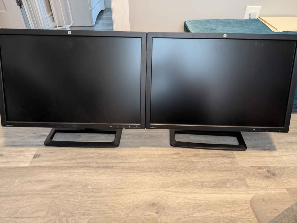 Dual HP ZR2440W Monitors 24"