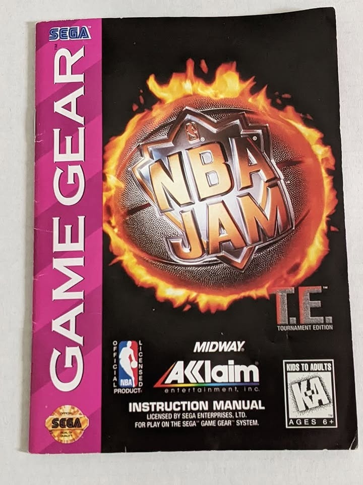 Sega Game Gear NBA Jam Tournament Edition Cartridge with Manual - photo 2