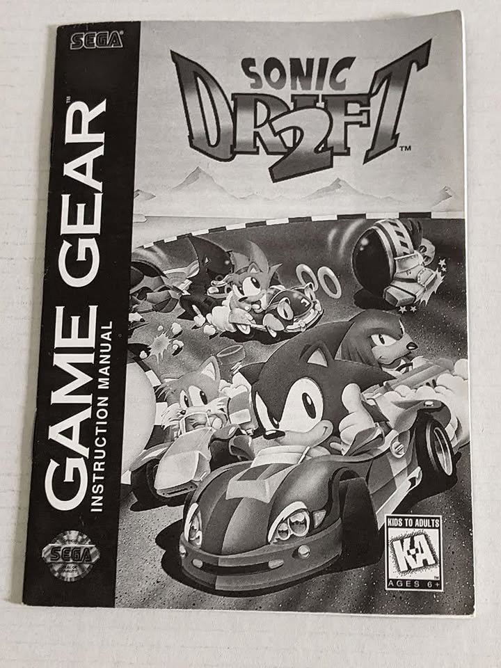 Sega Game Gear Sonic Drift 2 Cartridge with Manual - photo 2