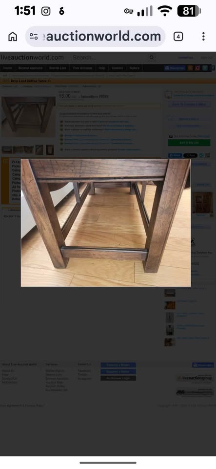 Vintage drop leaf coffee table - photo 3
