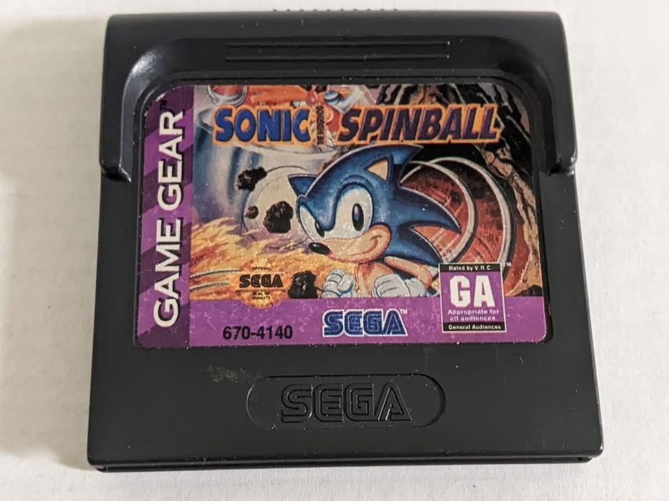 Sega Game Gear Sonic Spinball Cartridge