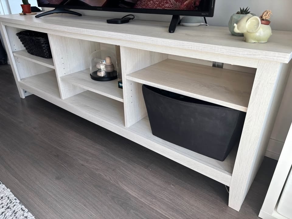 Must go! Ashley Furniture TV Stand (70") – Antique White - photo 3