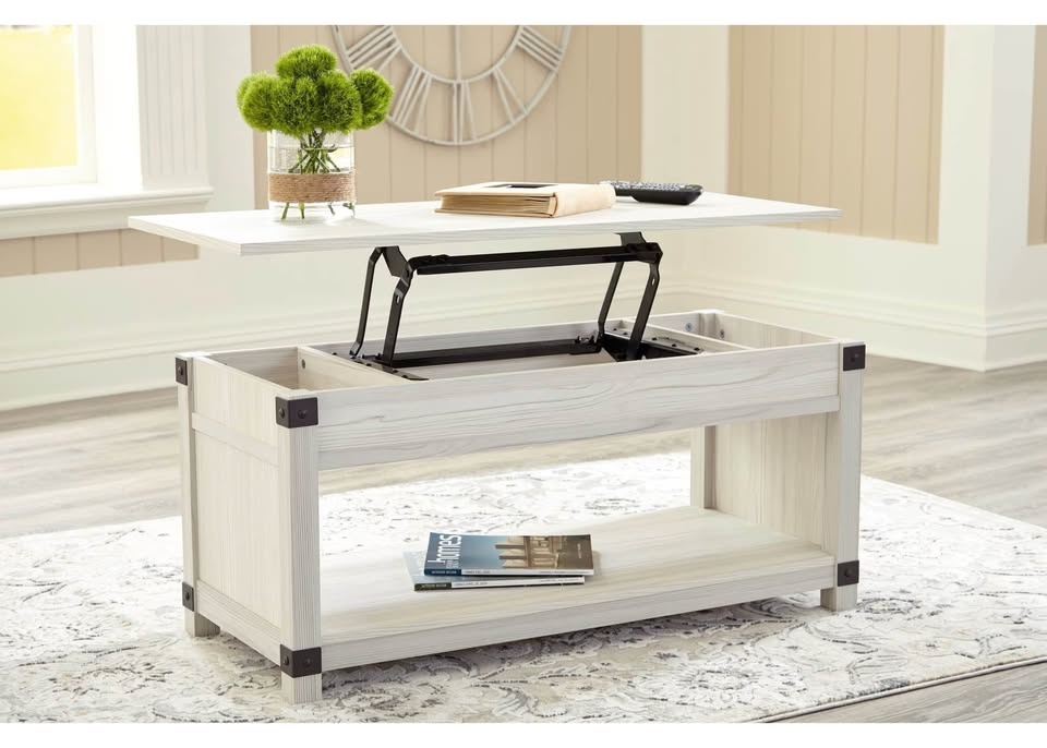 Ashley Furniture "Bayflynn" Lift-Top Coffee Table - Whitewash - photo 4