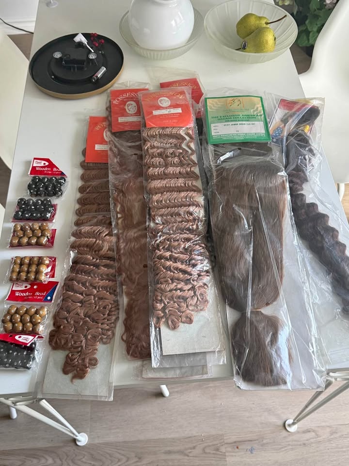 Huge Braiding Hair & Bead Bundle – $65 Take All! 💁🏾‍♀️✨