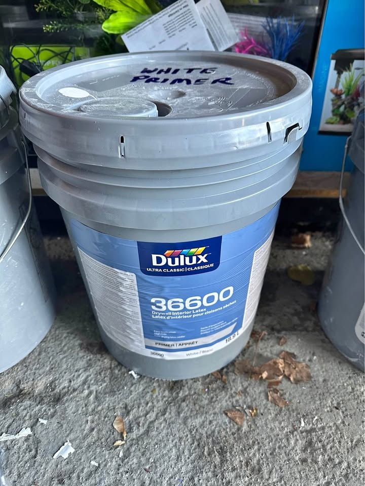 New Full Pail Latex WHITE Primer Paint