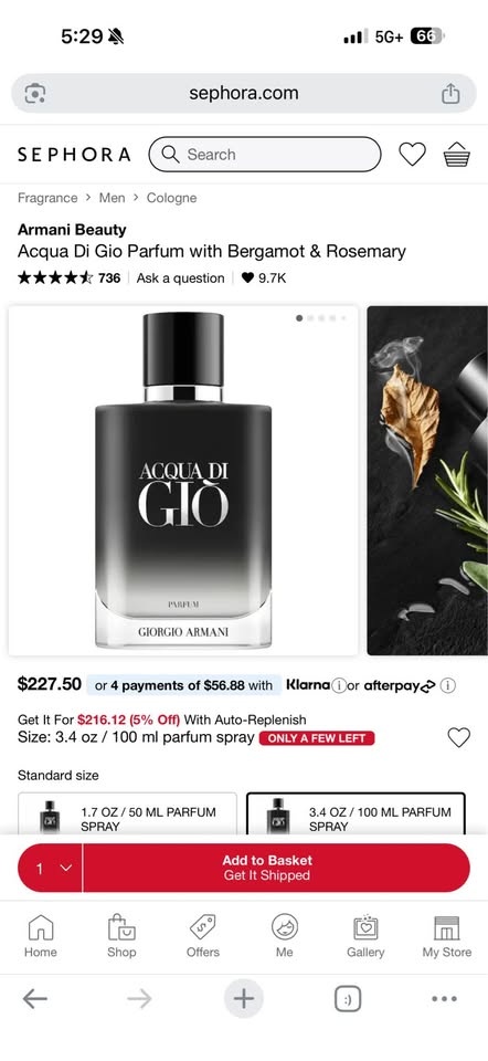 Brand new Sealed Acqua di Gio Parfum Intense - Giorgio Armani