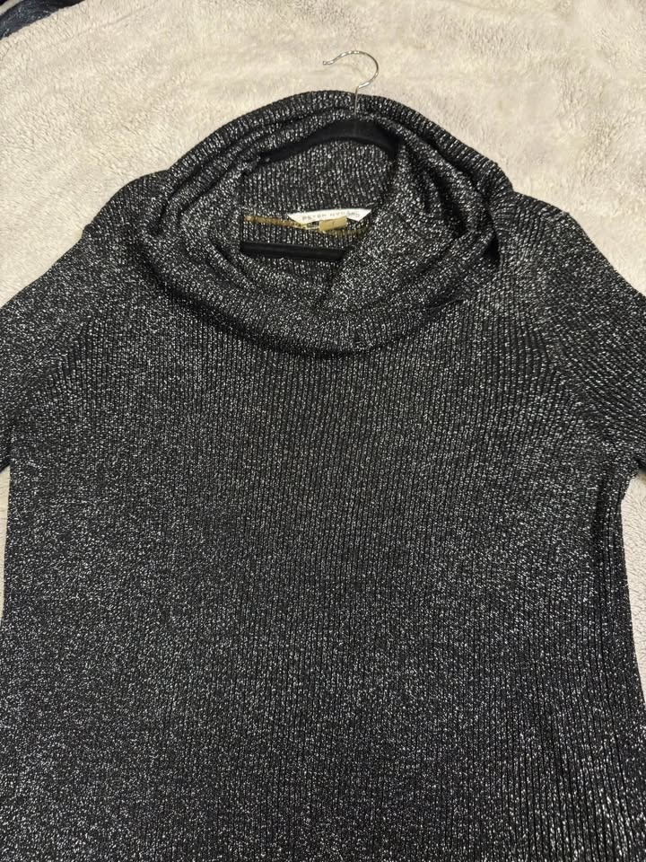 Women’s Peter Nygard Black Metallic Long Sleeve Blouse L - photo 2