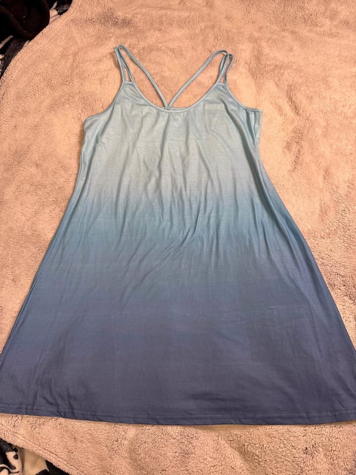 Blue Ombre Summer Dress Size Large
